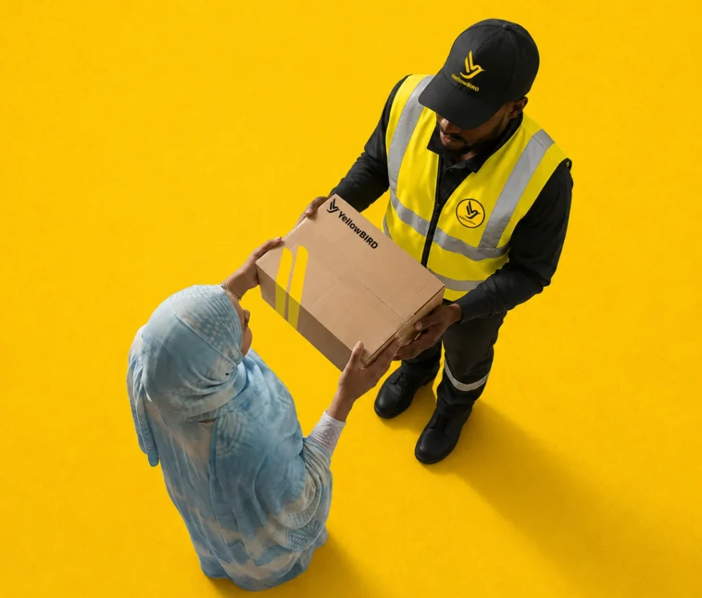 Delivery guy to a customer 2